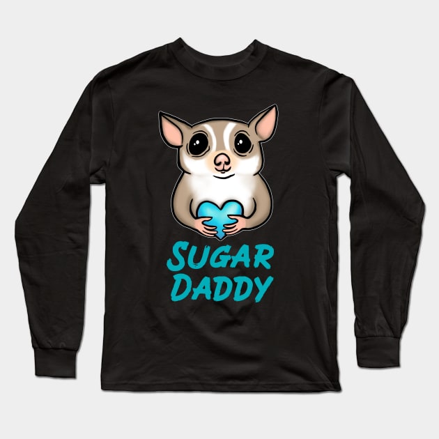 Sugar Daddy, Blue, for Sugar Glider Lovers Long Sleeve T-Shirt by Mochi Merch